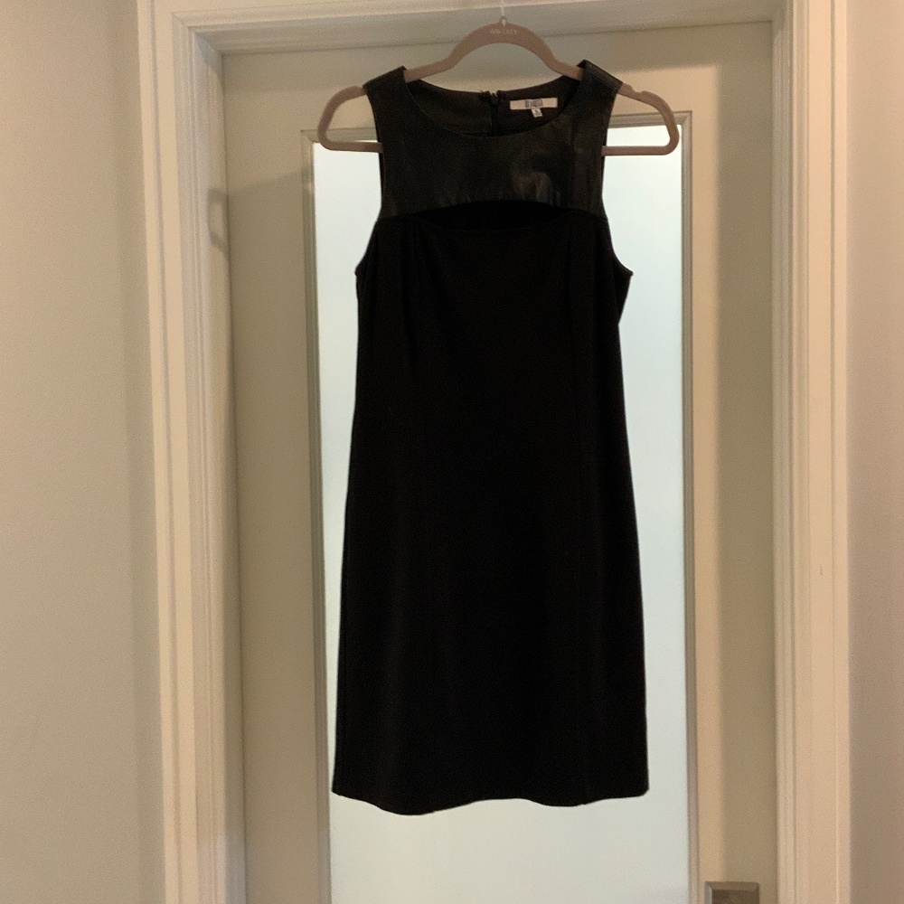 LBD, Size 6 with Leather Keyhole cutout at bust. Size 6